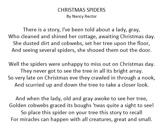 Christmas Spider Poem Printable