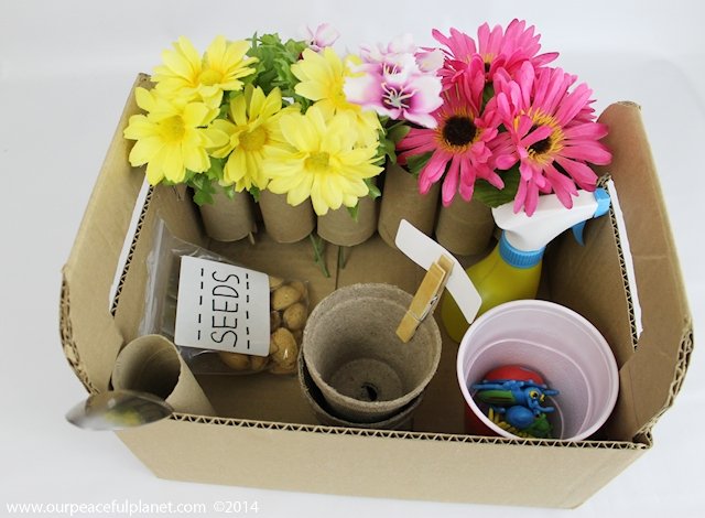 This fun kids garden kit with free printables is made using simple supplies, including fake flowers and large “seeds” that are easy to find. Instant garden!