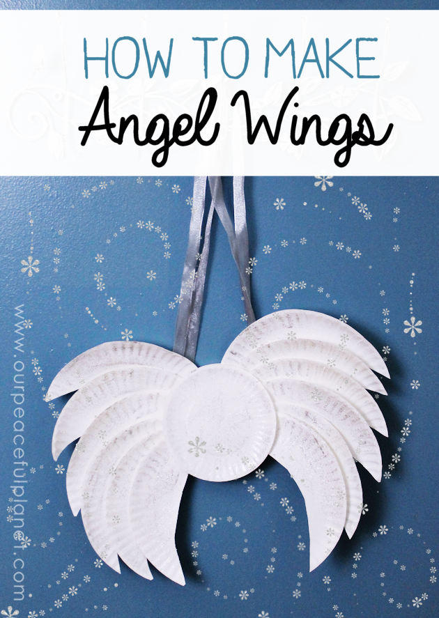 These lovely DIY angel wings are large enough for adults to wear and all you need are some paper plates and ribbon with a little glitter for extra magic. 