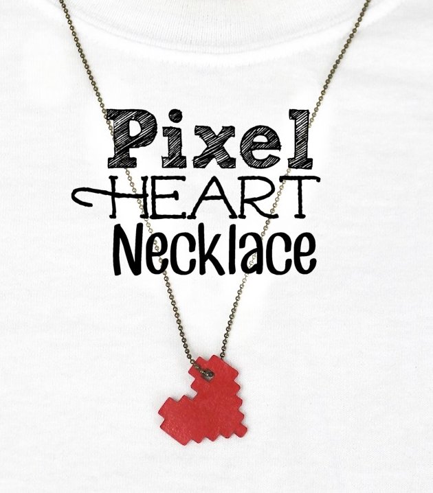 This pixel heart necklace is incredibly easy to make. All you need is some cardstock, glue and our free pattern. You'll be wearing retro jewelry in no time!