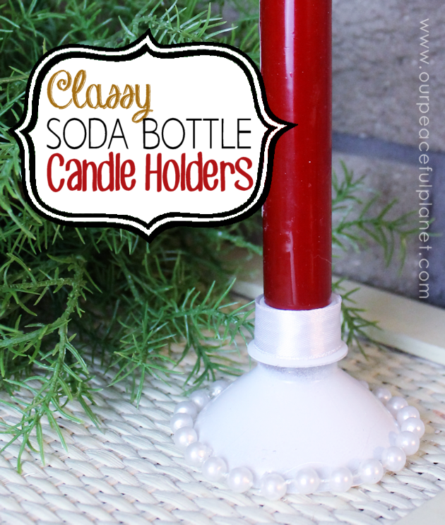These DIY candle holders are a wonderful upcycle project made from plastic soda bottles. You can paint or decorate them for any occasion or holiday! 