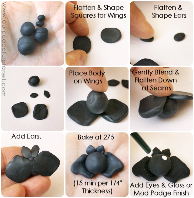 Make these simple Halloween jewelry pieces from polymer clay! So easy anyone can do it! They can be used for necklaces, earrings, key chains pins and more! 