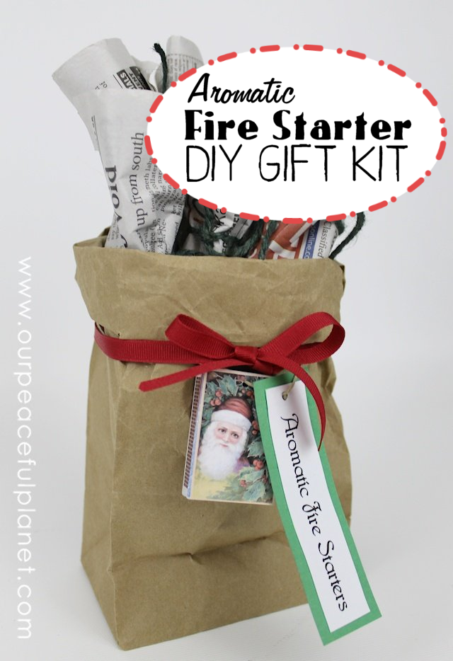 Here’s a unique yet inexpensive gift set you can give to your friends and neighbors during the holiday season. Well, the ones with fireplaces anyway. It’s an aromatic fire starter kit. We supply the FREE PRINTABLE TAGS & LABLES and you supply the newspaper, ribbon, paper bag and matches. Add essential oil if you want them to be aromatic! You’ll have a few cents tied up in each one.  Ü
