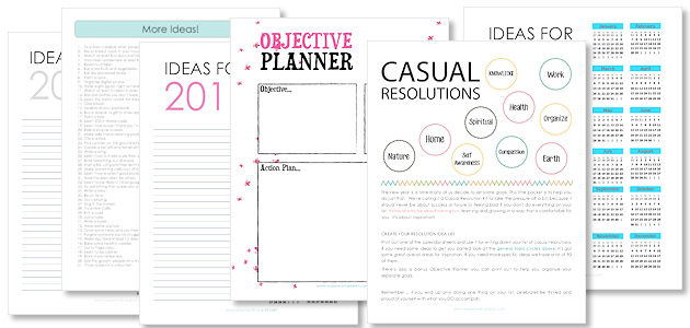 Your New Year's Resolutions should not be a guilt list. Download our free "Casual Resolutions Kit" printables to keep your goals fun and stress free!