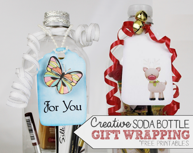 For unique, memorable gift wrapping ideas for small items, grab a plastic soda bottle, cut a slit in the back and stuff in your goodies! Add ribbon, tags etc.