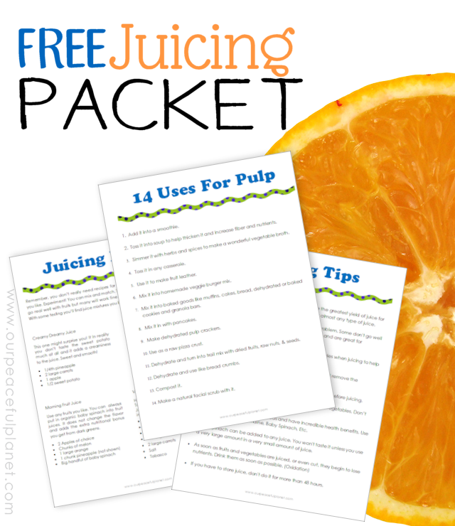 Juicing is an incredibly quick way to get a burst of live nutrients into your body! There is no end to the types you can make and we’ve got some of our favorite recipes to share plus some great tips all contained in our FREE JUICING PACKET! So get Juicing For Health!