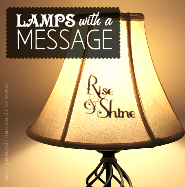 Your lamps can hold a surprise message when turned on! All it takes is our FREE PATTERNS, some cardstock and an X-ACTO knife. (We also have a Silhouette cutter download!) We have a variety of messages all ready for you to print and cut out. What a unique way to “brighten” your home!