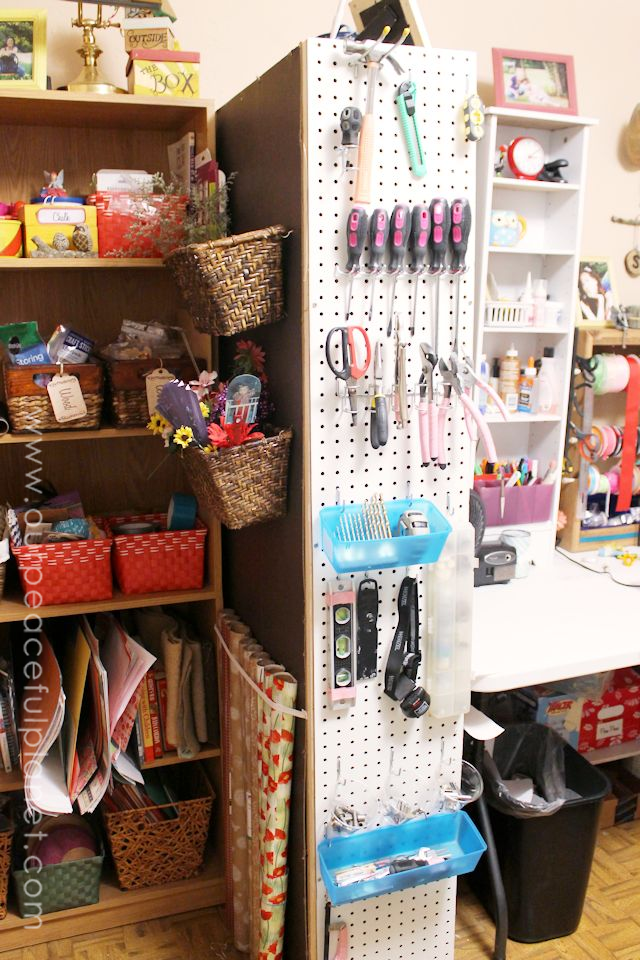 Pegboards are great for organizing and very inexpensive!  Look where we put ours and learn how to hang pegboard anywhere! 