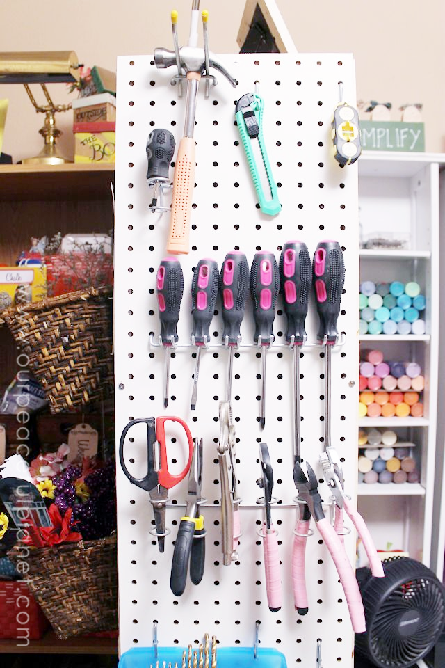 Pegboards are great for organizing and very inexpensive!  Look where we put ours and learn how to hang pegboard anywhere! 