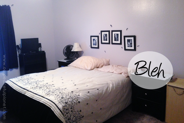 Bedroom Makeover on a Budget BEFORE Bleh