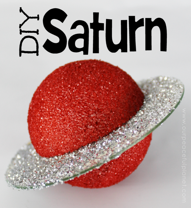 This sparkly and gorgeous Saturn is made from a foam ball and a CD. How cool is that? If you're a fan of the cosmos you can easily see how you could make an entire universe this way! Saturn is extra cool though... due to the ring and all. It can be hung or placed on a simple wood stand as shown.