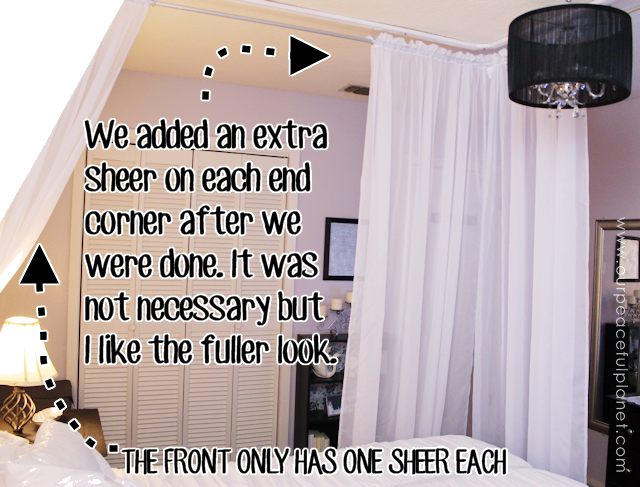 Canopy Bed Curtains on a Budget. Added Sheers