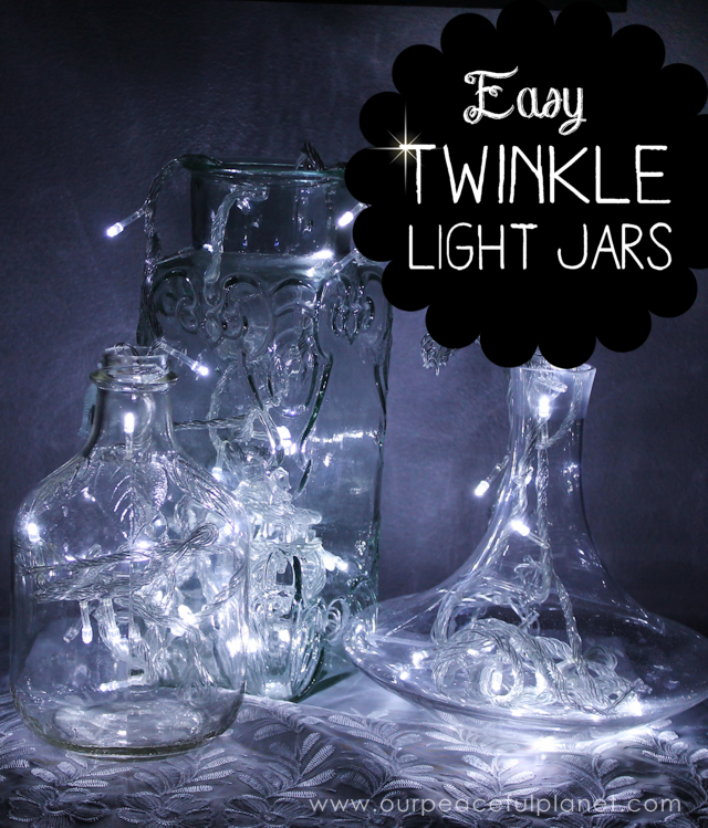 Twinkle lights add a bit of magic to any room! You can make twinkle light jars in a matter of minutes! All it takes is the right type of inexpensive lights!