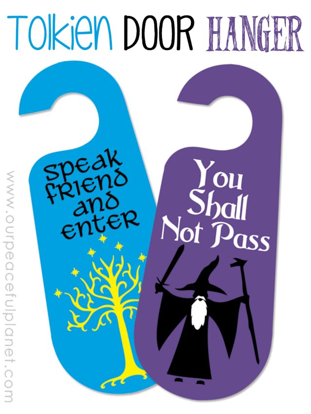 Free printable pattern to make this double sided Gandalf You Shall Not Pass door hanger with Speak Friend and Enter on the back. Made from foam board!