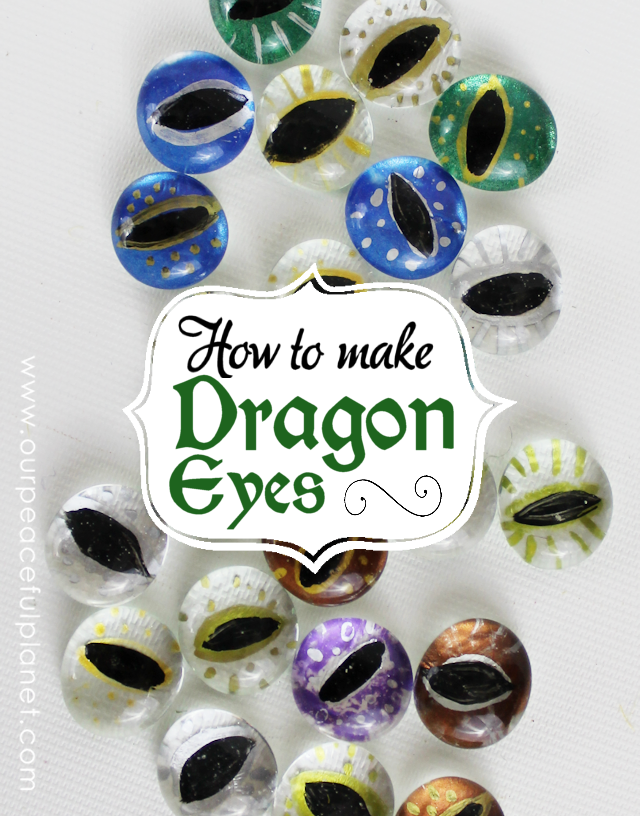 Make these gorgeous dragon eyes from flat clear filler marbles and use them for dragon jewelry or to carry around in a simple pouch. Best dragon craft ever!