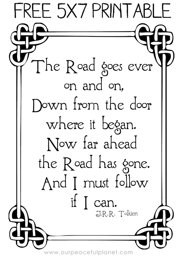 A free Tolkien Quote to end our month long celebration of Tolkien Week & Hobbit Day! View all Tolkien Crafts & Activities!