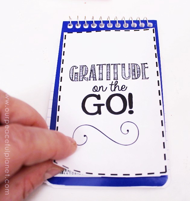 For a fun unique gratitude activity for any age, grab a tiny spiral notebook, our free printouts and make a Gratitude on the Go book. Instructions included!