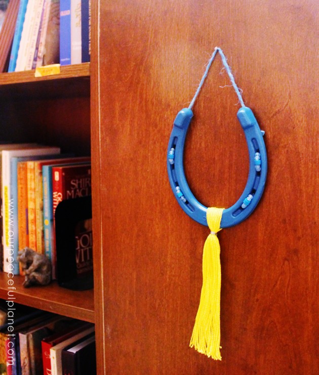 Invite good luck into your home by hanging a beautiful lucky horseshoe. Use a typical horseshoe or make one out of foam board with our pattern. It's easy!