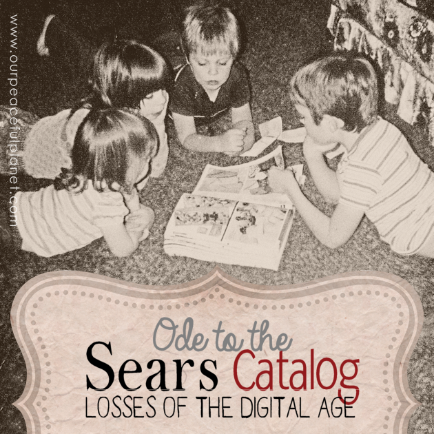 Despite my love for the digital age there are occasions when I realize some things have been lost. One of those is the Sears Catalog at Christmas time.