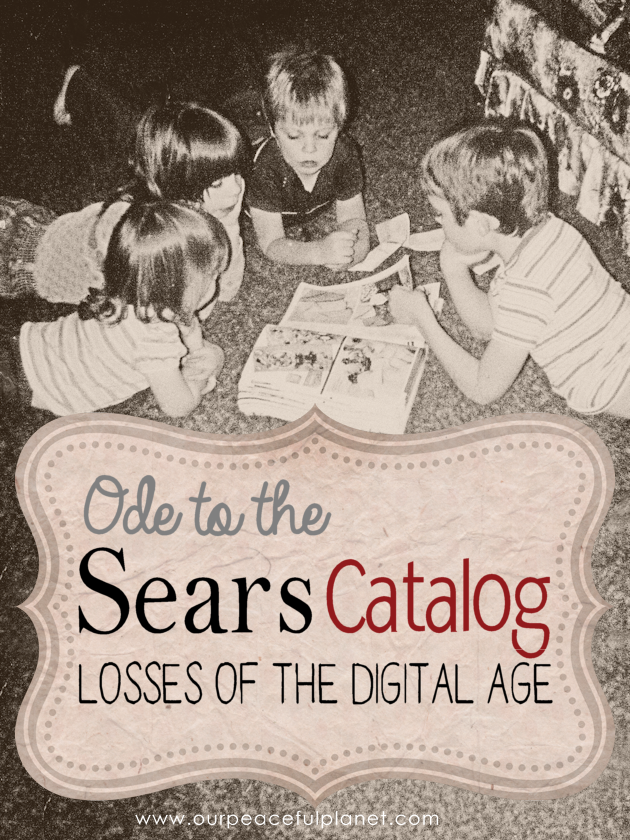 Despite my love for the digital age there are occasions when I realize some things have been lost. One of those is the Sears Catalog at Christmas time.