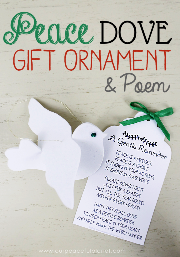 This peace dove is not just meant for Christmas but to be used as a year round reminder. Use the free pattern and printable poem for a unique gift.