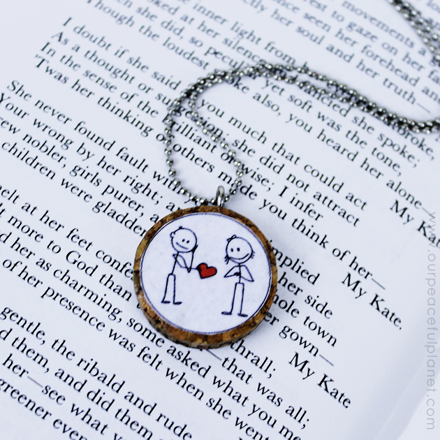 A beautiful little DIY necklace to give someone you love, made from a cork, our free printable and a hardware eyelet. So simple but so meaningful!