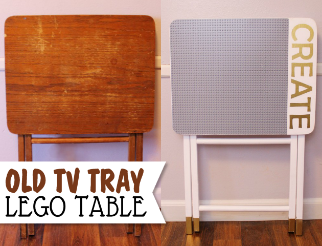 Love Lego? Make this easy portable DIY Lego table from an old TV stand. You can even have it match your decor. A Lego mat, paint, glue and stencils. Voila!