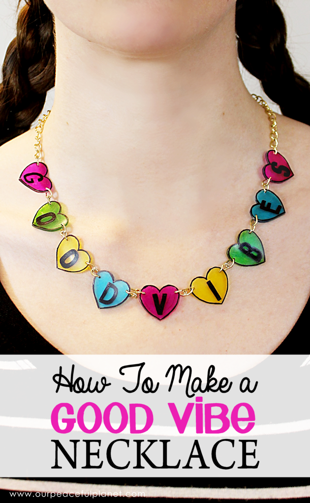 Here's a fun piece of statement jewelry you can make for very little! This chunky good vibes necklace is sure to turn heads. What a great gift too!