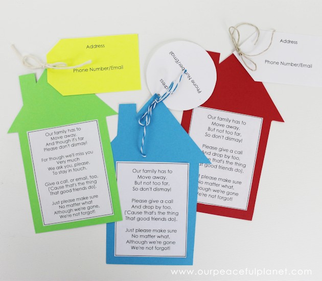 Moving can be bittersweet but these printable poetic moving announcements are a fun way to let your neighbors know you'll miss them and to keep in touch!