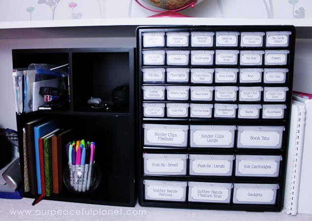We turned a messy home office closet into a beautiful, fun and organized place to keep track of supplies. Check out our clever ideas for your own office!