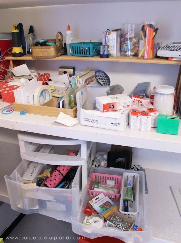 We turned a messy home office closet into a beautiful, fun and organized place to keep track of supplies. Check out our clever ideas for your own office!
