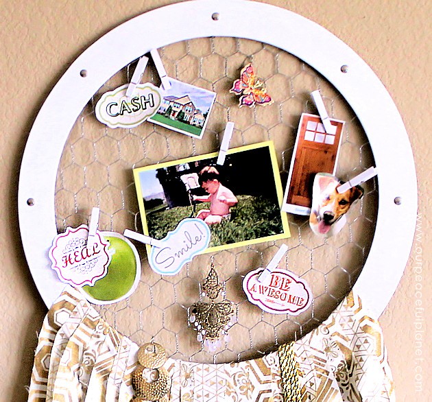 This isn't your typical dream catcher. It's a place where you literally place your dreams aspirations. Think of a dream catcher vision board combined!