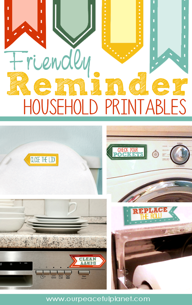 Are you tired of telling family members to turn off the lights, put down the lid or shut the door? Grab our free eye catching printable friendly reminders!