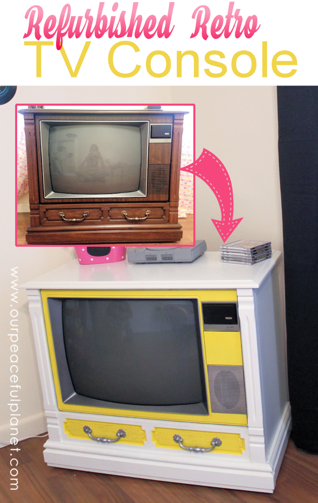 We'll show you how we took an old working console TV and turned it into a piece of art with nothing more than some paint! It made a perfect gaming TV!