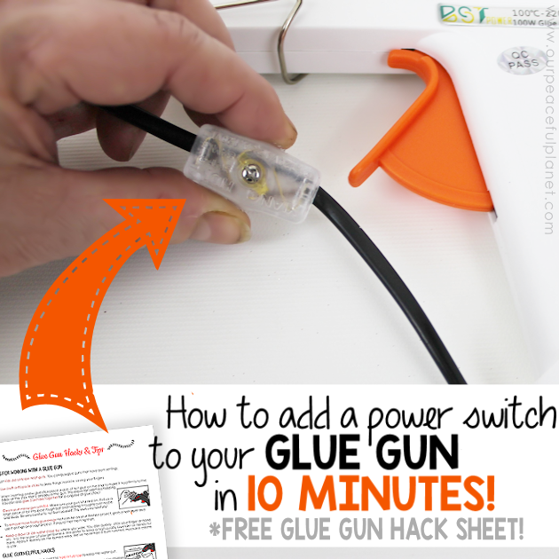 It's really hard to find a glue gun with an on off switch. But its easy to install a $2 switch to the cord in 10 minutes allowing you to keep it plugged in!