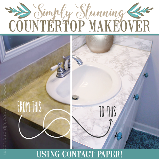 How To Do A Sy Stunning Granite Contact Paper Countertop Makeover - How To Makeover Bathroom Countertops