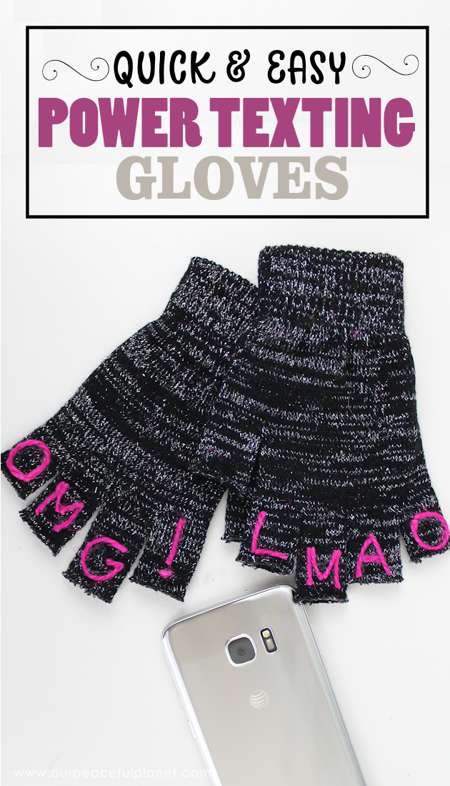 Do you love to text? Are your hands cold? Do you get tired of taking gloves on and off to do said texting? DIY Power Texting Gloves to the rescue!