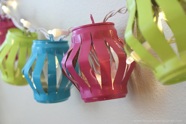 Learn how to make Chinese lanterns that you can string inside or outside your home for parties or events. They are wonderful upcycles made from soda cans!
