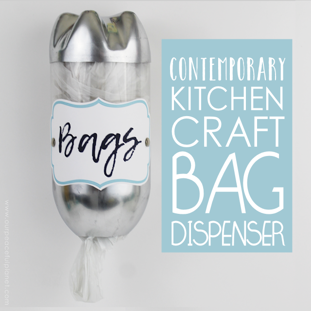 This attractive bag dispenser is from our Contemporary Kitchen Craft set. It's useful, easy to make and a great upcycle project made from a soda bottle.