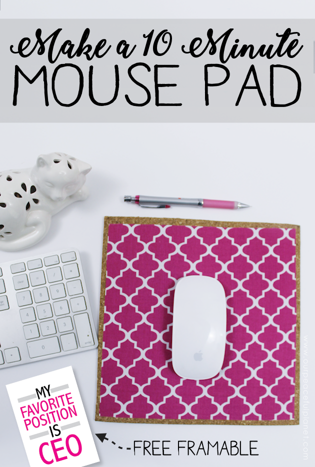 Learn how to make a custom DIY mouse pad in 10 minutes with cork, a bit of material & some spray adhesive. So easy & inexpensive you can make a whole set!