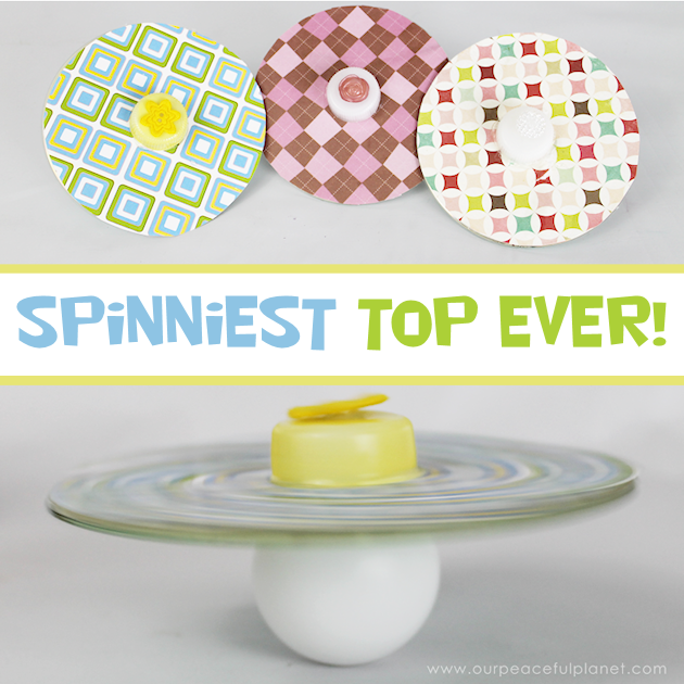 Spin tops might be old fashioned but these custom tops made from a CD a ping pong ball and a soda lid are a blast played in a group, and they spin forever!