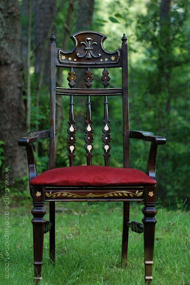 Enchanted Chair Makeover www.ourpeacefulplanet.com