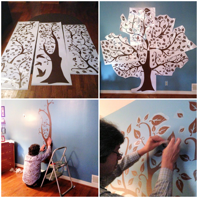 Whimsical Living Room Tree Collage