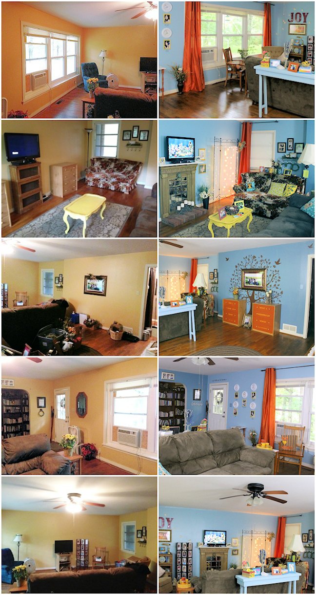 Whimsical Living Room Before and After