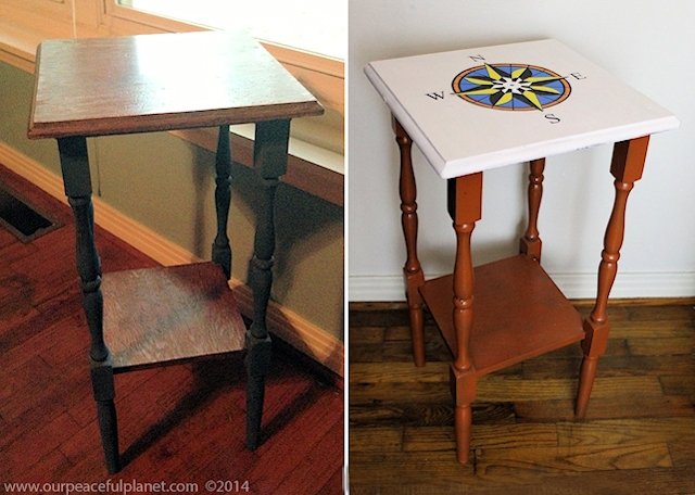 thrift store table makeover before and after