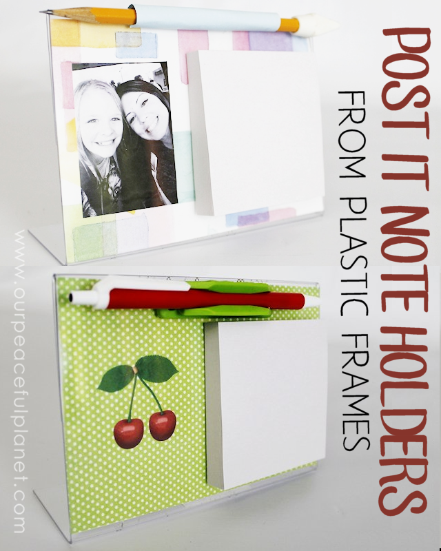Post It Note Holder From Plastic Frame